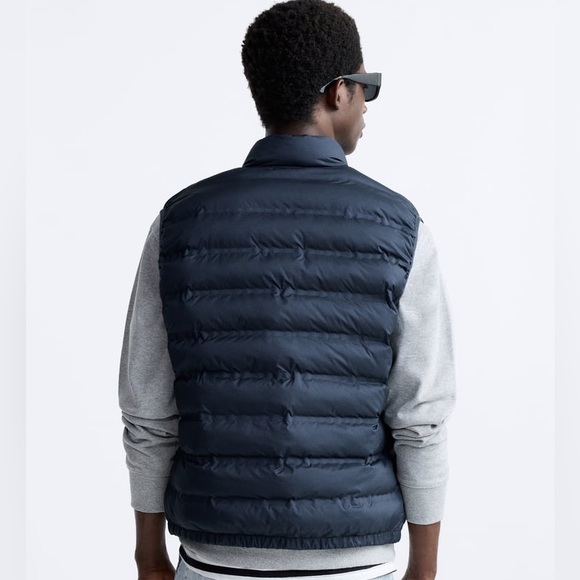 Zara Navy Blue Puffer Vest - Picture 2 of 13
